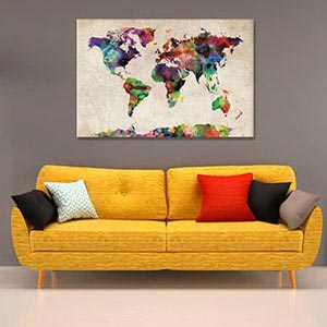 Large & Oversized Maps Canvas Art