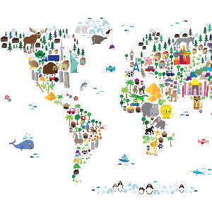 Kids Map Art Canvas Artwork