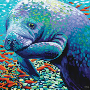 Manatees Canvas Artwork