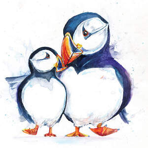 Puffins Canvas Artwork