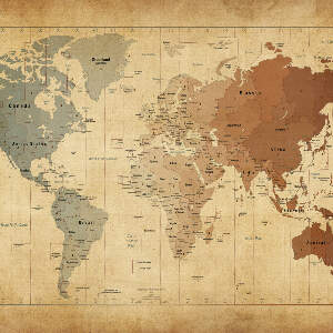 Vintage Maps Canvas Artwork